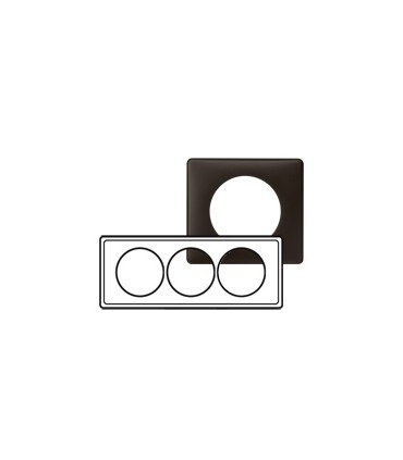 PLAQUE 3 POSTES 57MM BASALTE