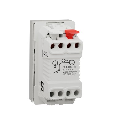 Unica Poussoir lumineux (localisation) - 10A - 1 module - Blanc - mécanisme seul