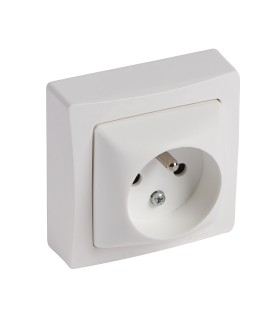 Oteo Prise 2 P+T  complète Avec Eclips de Protection 16A Saillie  Blanc