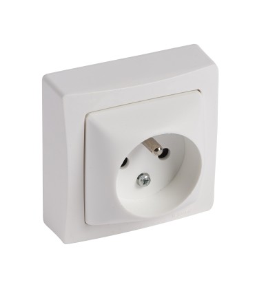 Oteo Prise 2 P+T  complète Avec Eclips de Protection 16A Saillie  Blanc