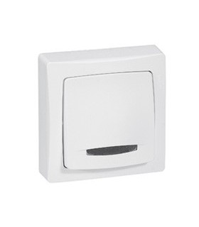 Oteo Bouton Poussoir à voyant Saillie Blanc complet
