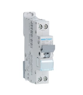 Disjoncteur 1P+N 6-10kA courbe D - 20A 1 module