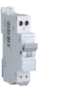 Disjoncteur 16A 1P+N 6-10kA courbe D - 1 module