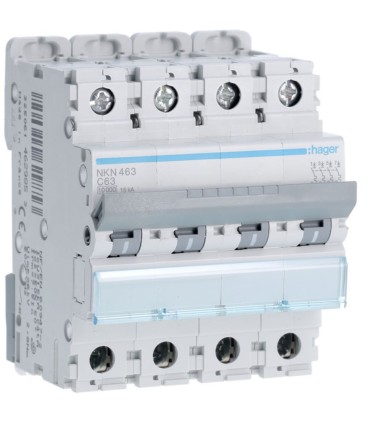 Disjoncteur 4P 10-15kA C-63A 4 m
