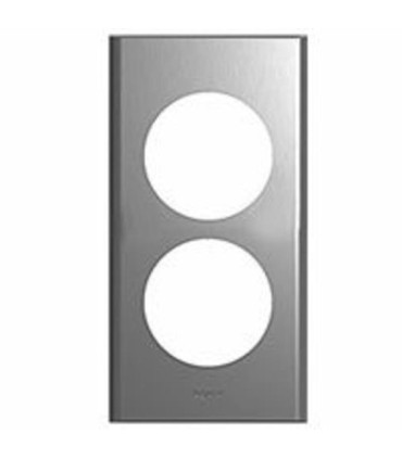 PLAQUE MATIERE 2 POSTES 57MM INOX BROSSE - Legrand