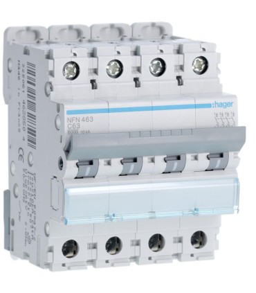 Disjoncteur 63A 4P 6-10kA -C- 4m