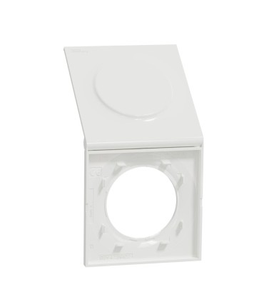 Plaque  avec couvercle intégré Odace Styl Pratic pour prise Blanc 1 Poste