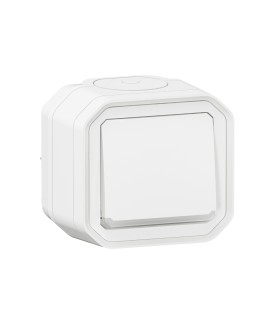 Poussoir NO lumineux Plexo complet saillie blanc / Legrand