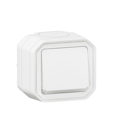 Poussoir NO lumineux Plexo complet saillie blanc / Legrand