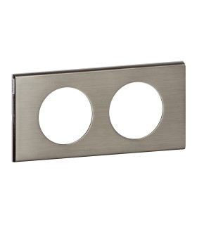 PLAQUE 2 POSTES INOX BROSSE - Legrand