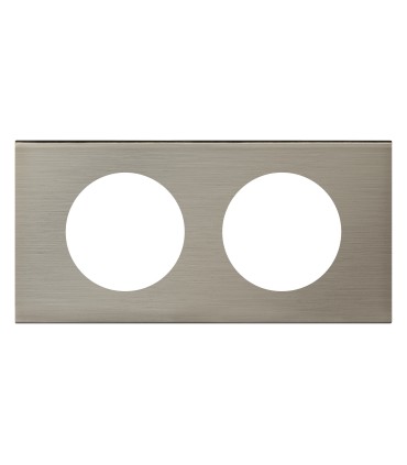 PLAQUE 2 POSTES INOX BROSSE - Legrand