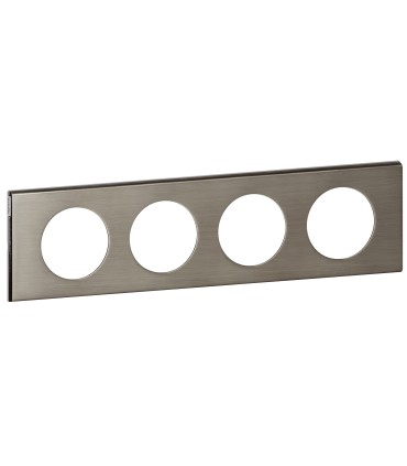 PLAQUE 4 POSTES INOX BROSSE - Legrand