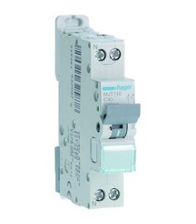 Disjoncteur HAGER 1P+N 4.5-6kA courbe C - 40A 1 module