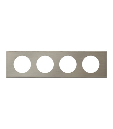 PLAQUE 4 POSTES INOX BROSSE - Legrand