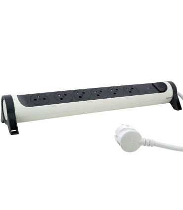 Rallonge multiprise rotative Legrand- 6x2P+T surface + interrupteur et parafoudre