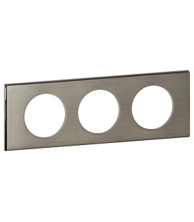 PLAQUE 3 POSTES INOX BROSSE - Legrand
