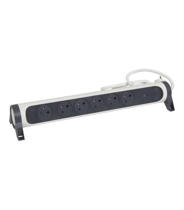 Rallonge multiprise rotative Legrand- 6x2P+T surface + interrupteur et parafoudre