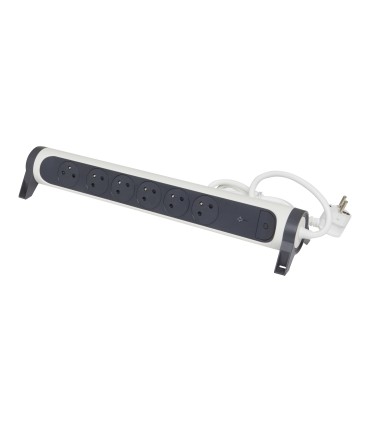 Rallonge multiprise rotative Legrand- 6x2P+T surface + interrupteur et parafoudre