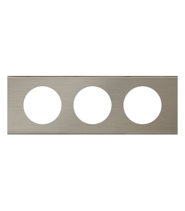 PLAQUE 3 POSTES INOX BROSSE - Legrand