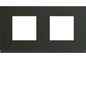 Plaque Gallery 2 postes horizontale entraxe 71mm night Noir