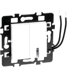 Double Poussoir avec et sans voyant bleu Eur'ohm Esprit