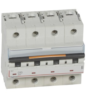 Disjoncteur DX³-vis/vis-4P-400V~-63A-25kA-courbe C - 6 modules