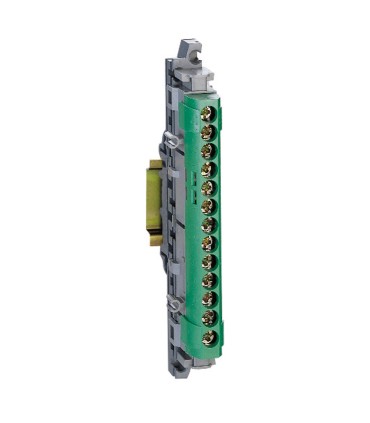 Bornier de répartition IP 2X - terre - 1 connexion 6 à 25 mm² - vert - L 113 mm