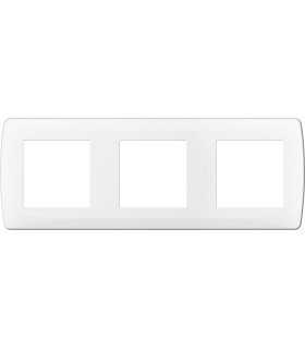 Plaque Eur'ohm Esprit 3 postes Entraxe 71mm  blanche