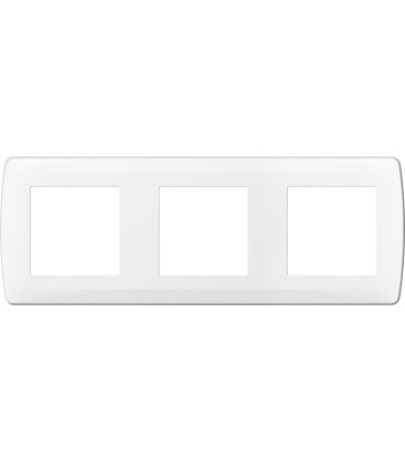 Plaque Eur'ohm Esprit 3 postes Entraxe 71mm  blanche