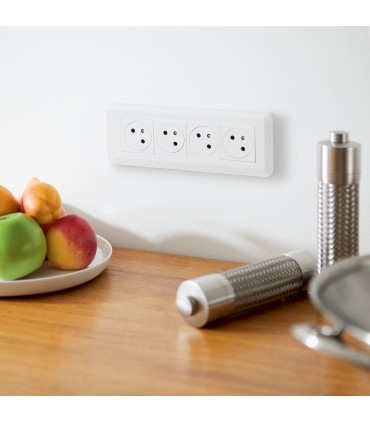 Plaque Mosaic 8 modules horizontale blanc