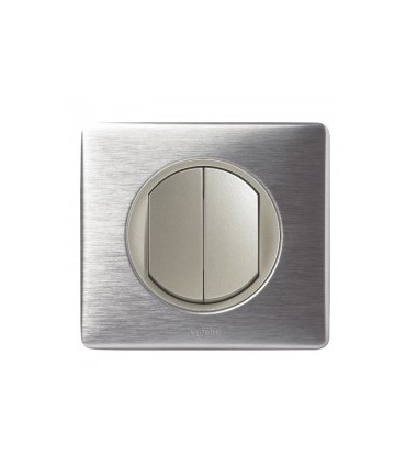 interrupteur Va-et-vient Double complet Legrand Celiane Alu Métal (doigt large)