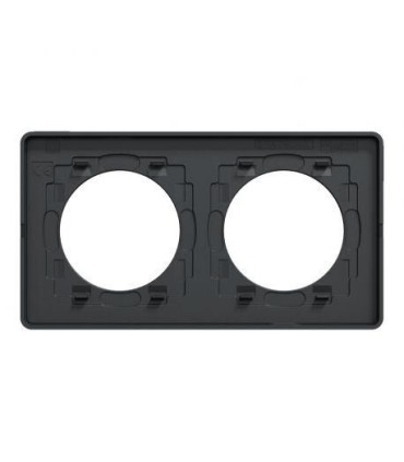 Plaque Odace Touch, Bois Zebrano liseré Anthracite 2 postes horiz/vert entraxe 71mm