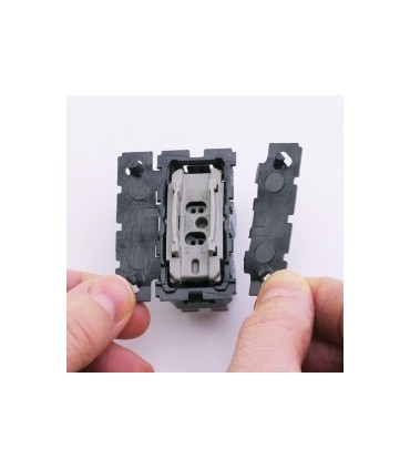 interrupteur Va-et-vient Double doigt Etroit complet Legrand Celiane Basalte Poudré