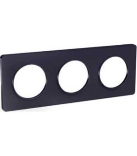 Plaque Odace Touch Anthracite 3 postes horiz. ou vert. entraxe 71mm