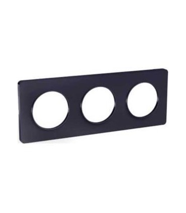 Plaque Odace Touch Anthracite 3 postes horiz. ou vert. entraxe 71mm