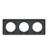 Plaque Odace Touch Anthracite 3 postes horiz. ou vert. entraxe 71mm