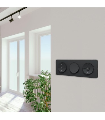 Plaque Odace Touch Anthracite 3 postes horiz. ou vert. entraxe 71mm