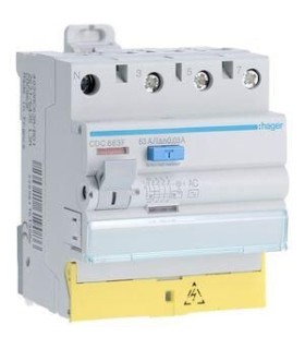 Interrupteur différentiel 3P+N 63A 30mA AC bornes décalées