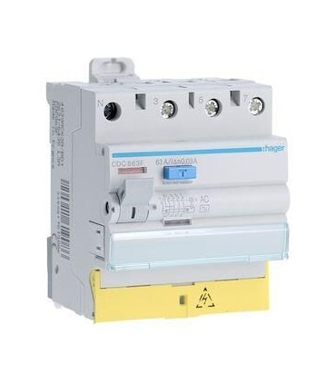 Interrupteur différentiel 3P+N 63A 30mA AC bornes décalées