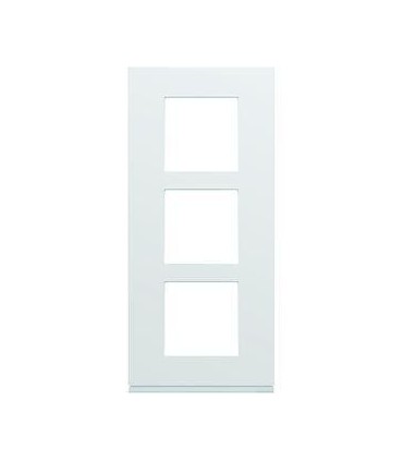 Plaque Gallery 3 postes verticale 57mm BLANC pur