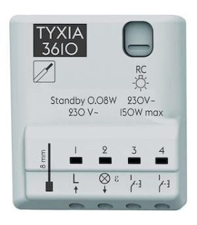 Récepteur éclairage micromodule filaire 1 voie ON/OFF - Sans neutre Tyxia 3610