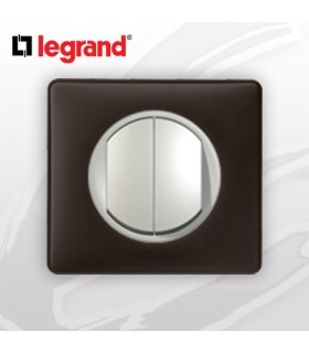 Poussoir Double complet Legrand Céliane Basalte Poudré (doigt large)