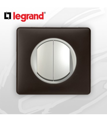 Poussoir Double complet Legrand Céliane Basalte Poudré (doigt large)