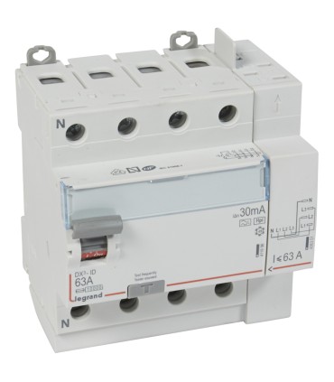 Inter diff DX³-ID - 63A -type F- 30mA vis/auto - 4P - 400V~ départ haut- 5m