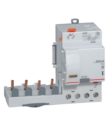 Bloc diff adapt DX³-63 A-type AC-300 mA- auto 4P-400 V~-disj 1 mod/pôle