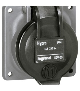 Prise fixe 2P+T Hypra - IP44 - 16 A - 250 v~  brochage domestique