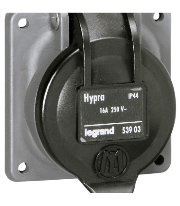 Prise fixe 2P+T Hypra - IP44 - 16 A - 250 v~  brochage domestique