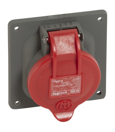 Prise à entraxe unifié Hypra - IP44 -  3P+T-16 A - 380/415 V~