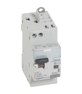 Disj diff DX³ 6000 -32A-typeAC-30mA- Courbe C- 10kA vis/auto-U+N 230V~ 2 mod