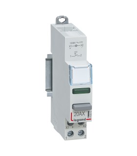 Poussoir modulaire double fonction voyant 1 NO + LED vert 12/48 V~/ 1 mod